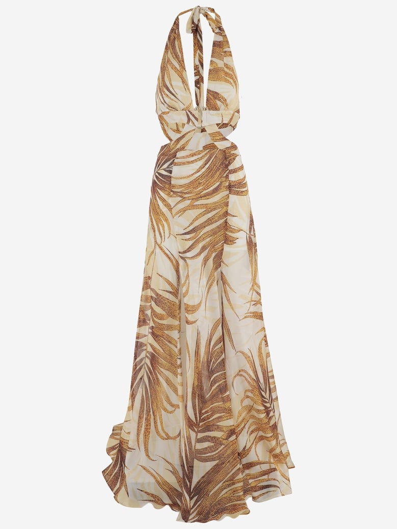tropical print long dress by Selfnex