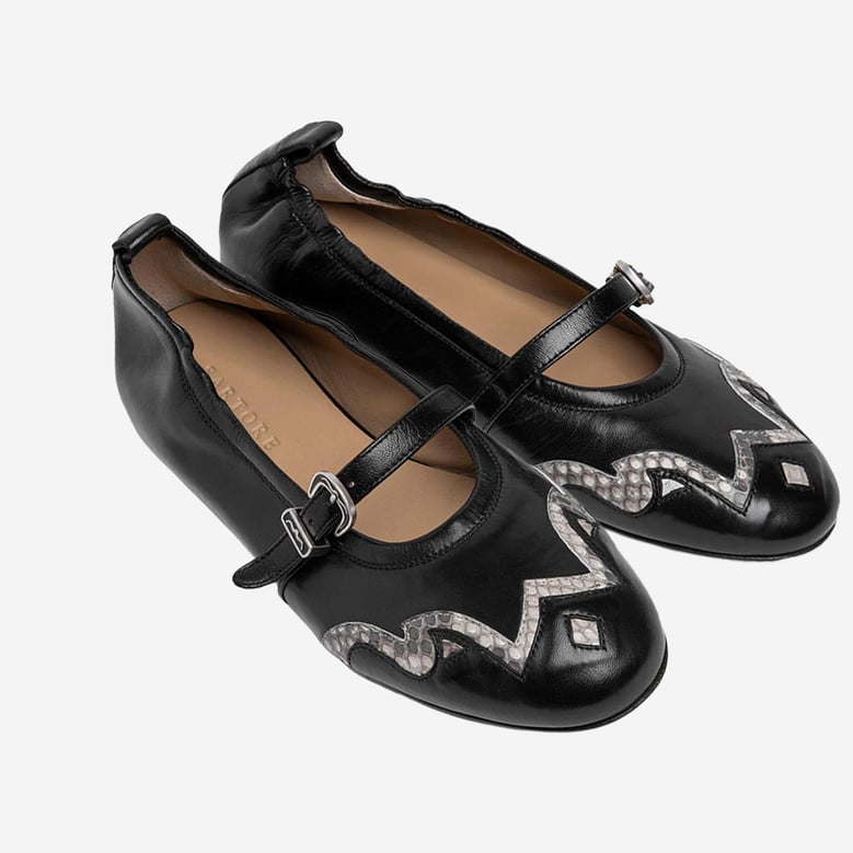 ballerina flats leather and python by Selfnex