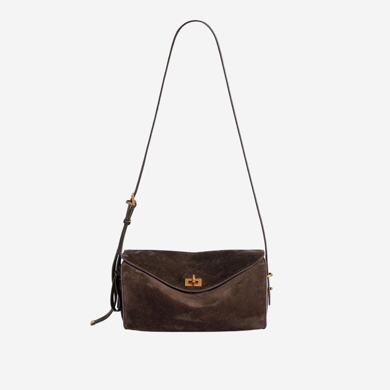 shoulder bag suede dark brown by Selfnex