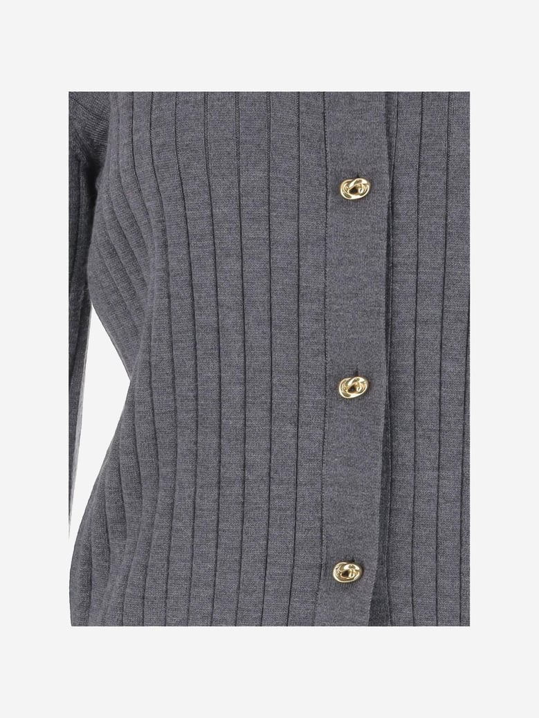 ribbed wool cardigan by Selfnex