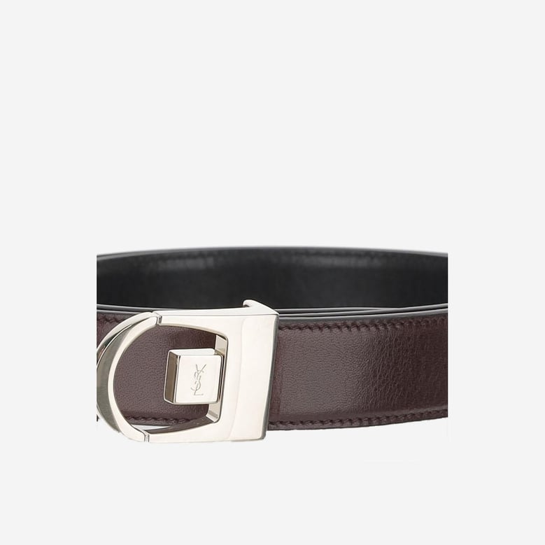 smooth leather reversible belt by Selfnex