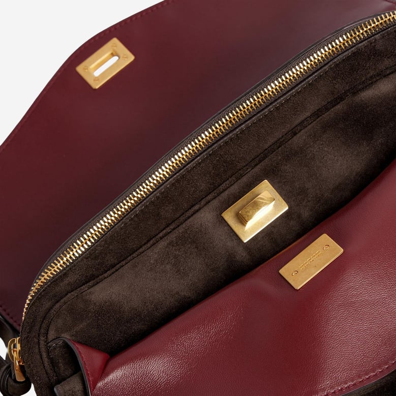 shoulder bag suede dark brown by Selfnex