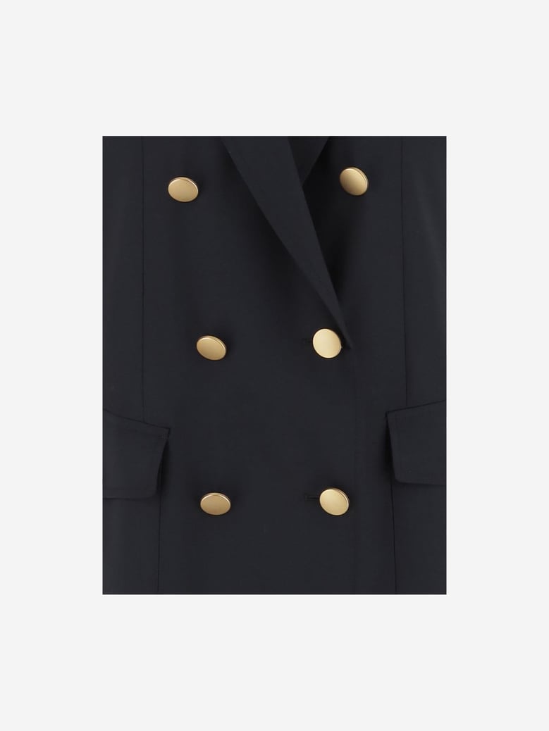 sleeveless double-breasted coat channah black by Selfnex