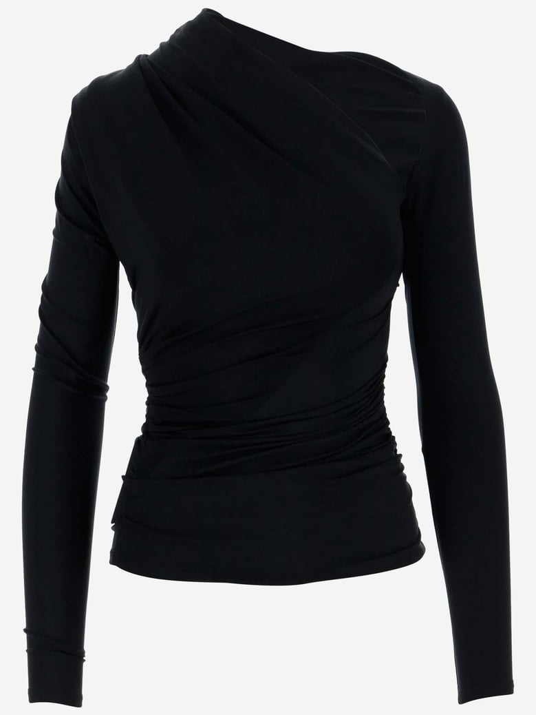 top asymmetrical cupro blend by Selfnex
