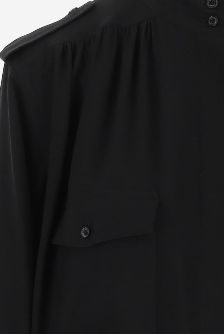 pleated silk crepe shirt by Selfnex