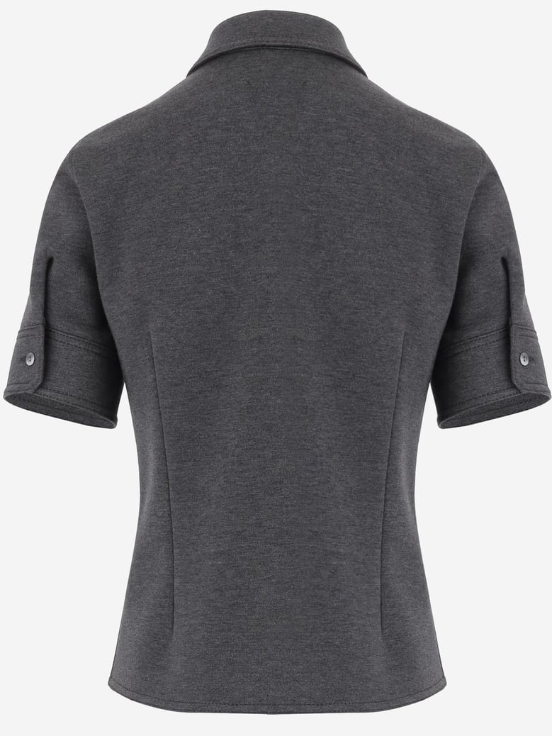 wool-blend shirt with wide collar by Selfnex