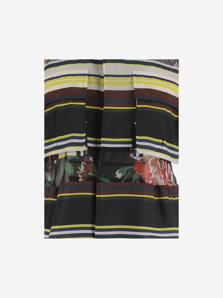 shirt striped nylon with sheer details by Selfnex