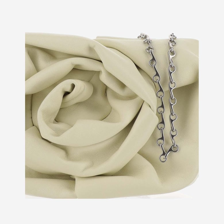 rose nappa lambskin clutch with chain by Selfnex