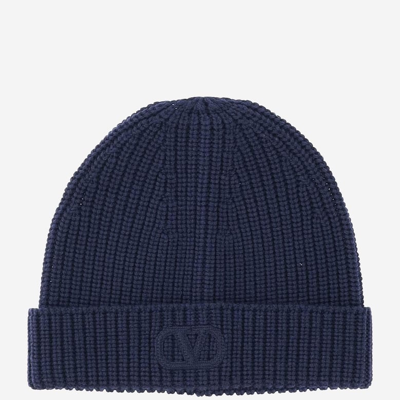 vlogo beanie in navy blue by Selfnex