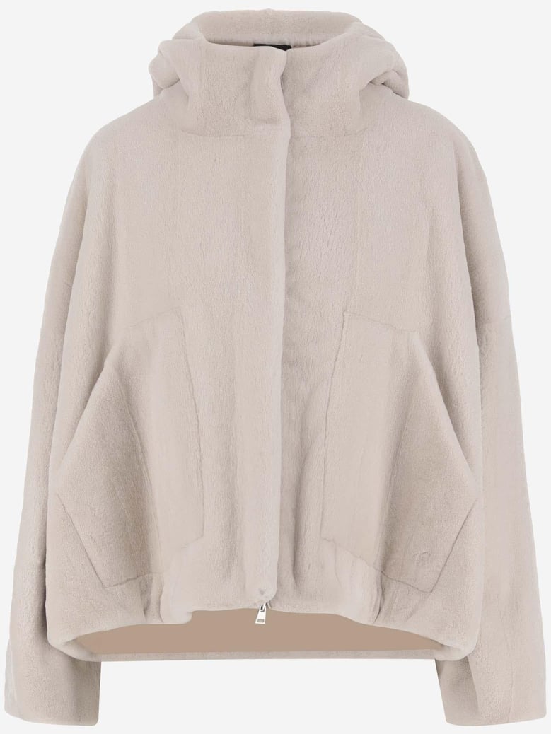 jacket in mink fur light beige by Selfnex