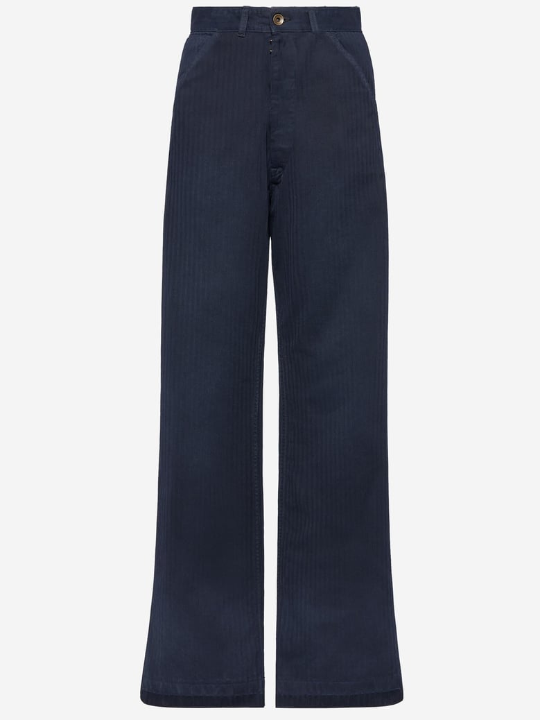 cotton pants with herringbone pattern by Selfnex