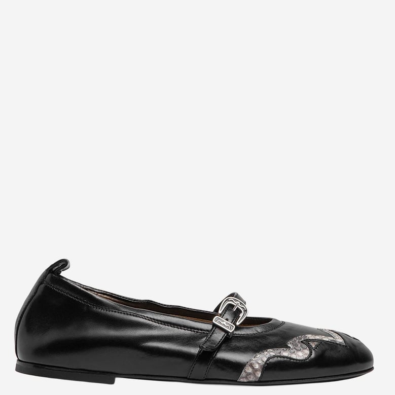 ballerina flats leather and python by Selfnex