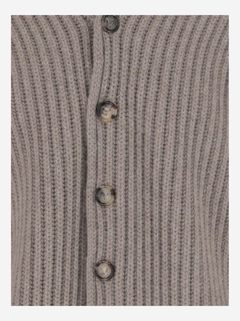 wool cardigan in beige by Selfnex