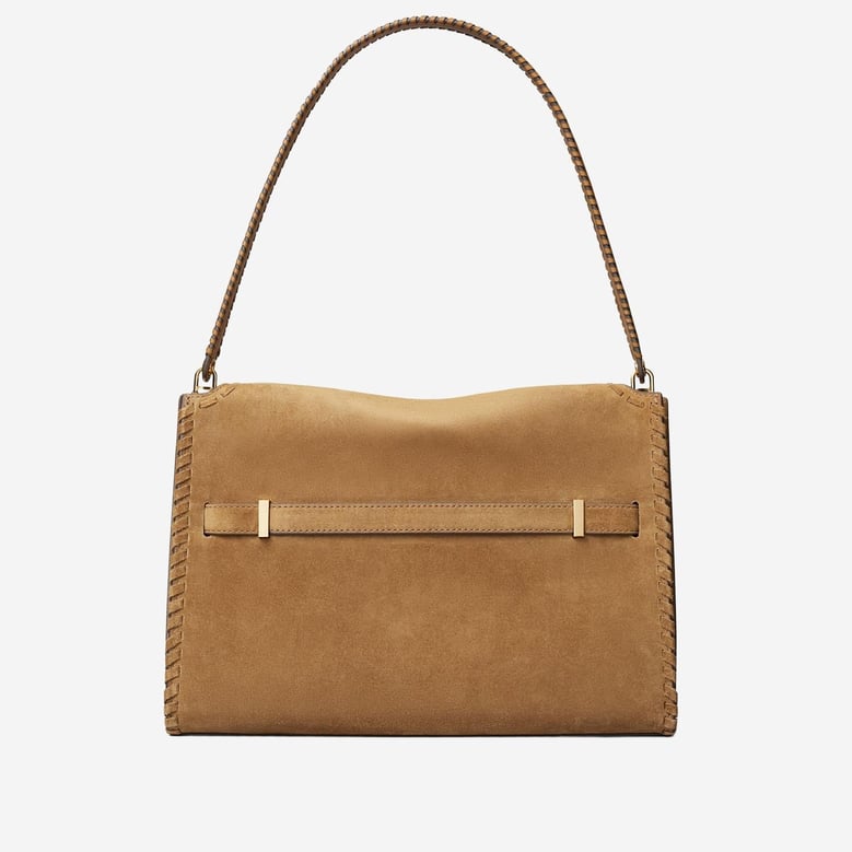 large suede bag with top handle by Selfnex