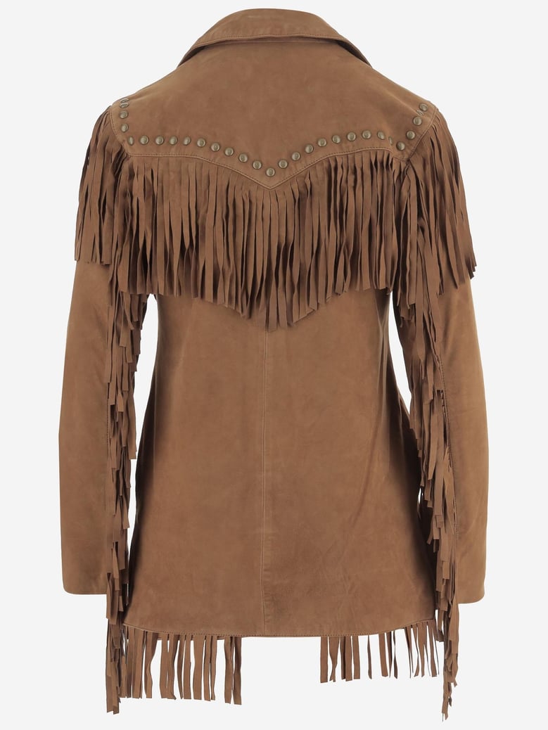 jacket suede fringed caramel by Selfnex