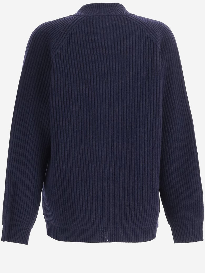 wool cardigan with contrasting stripes by Selfnex