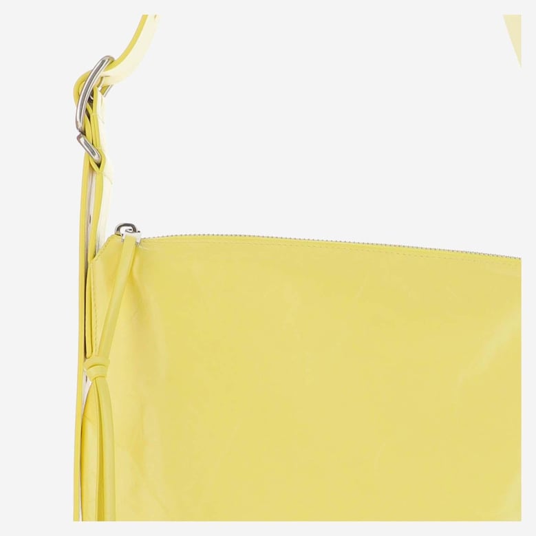 crinkled leather small shoulder bag by Selfnex