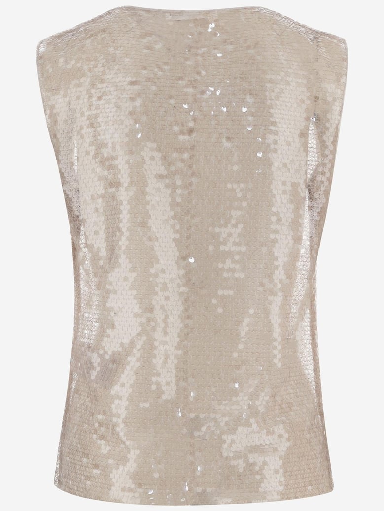 sleeveless top beige by Selfnex