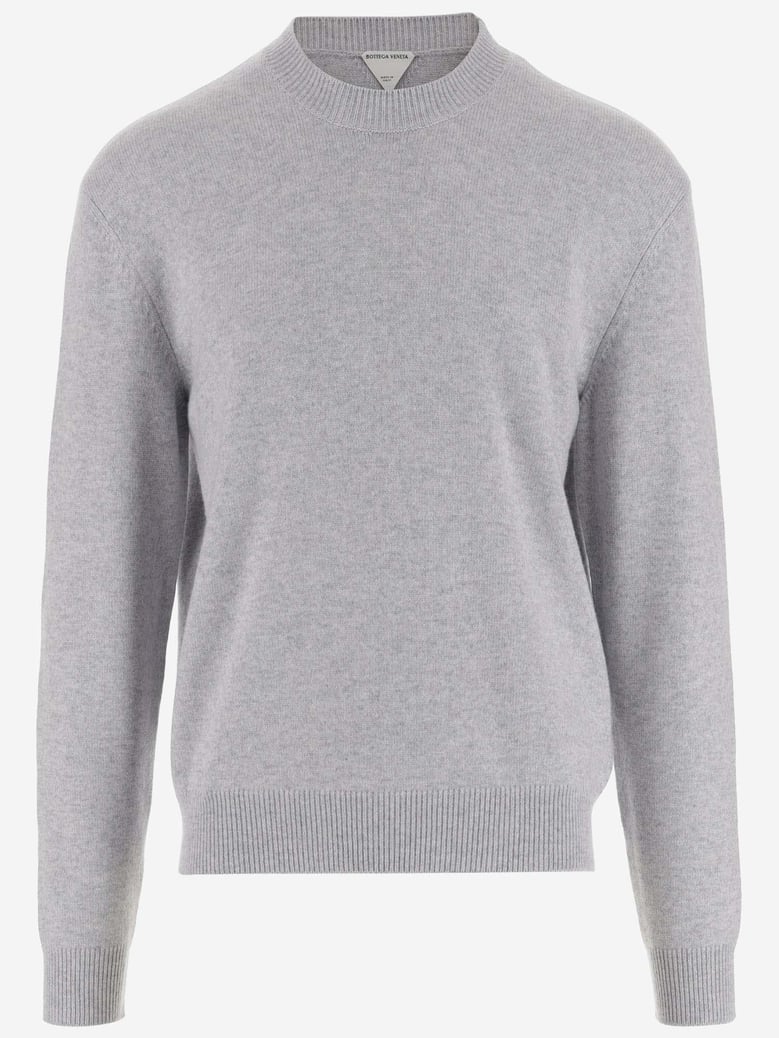 cashmere sweater with leather detail by Selfnex