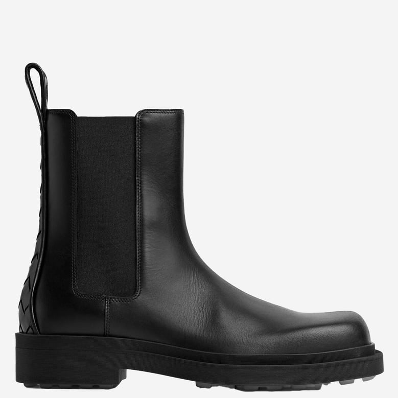 leather chelsea boots with intrecciato detail by Selfnex