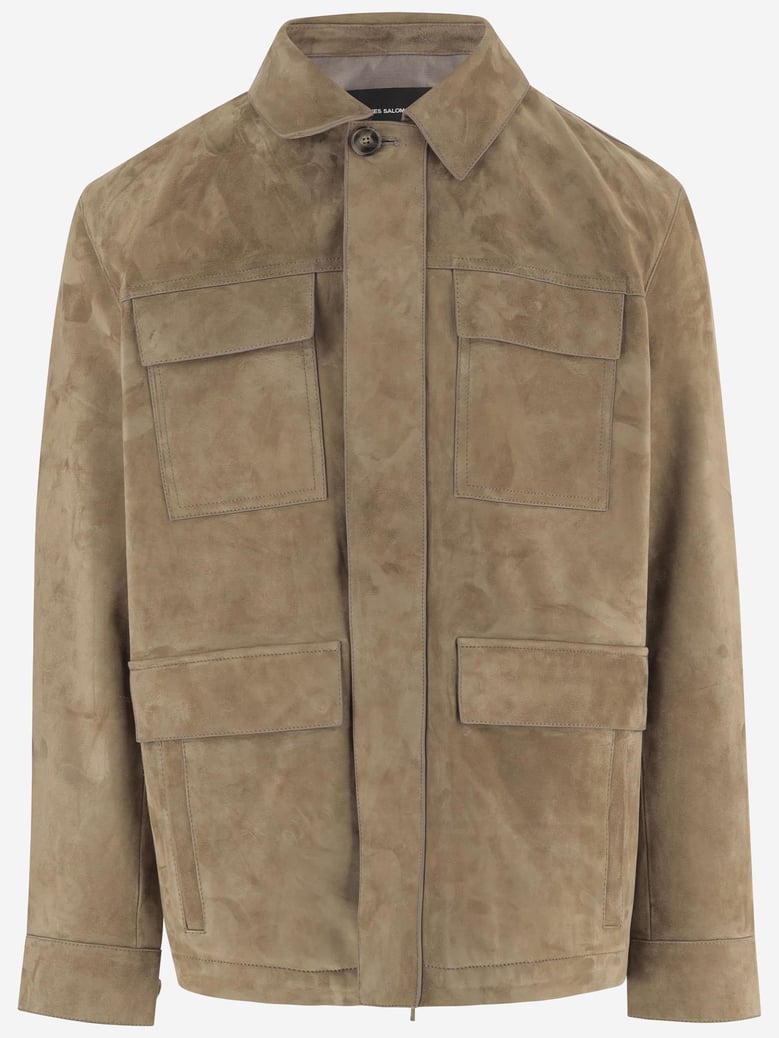 suede jacket with classic collar by Selfnex