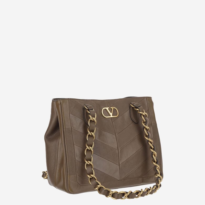 leather bag with chevron pattern by Selfnex