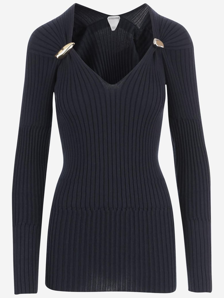 sweater cashmere and silk dark navy by Selfnex