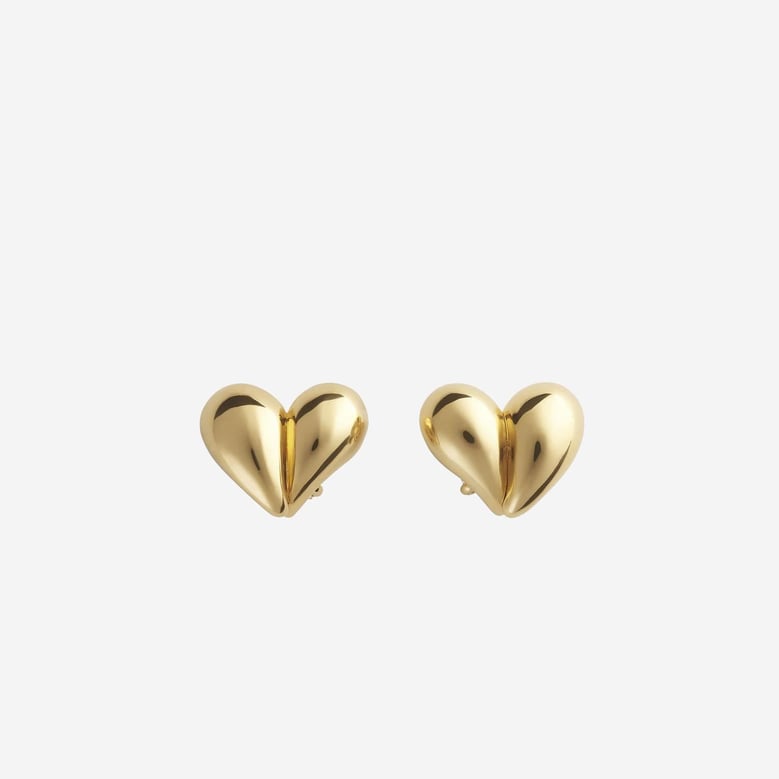 golden drop clip-on earrings by Selfnex