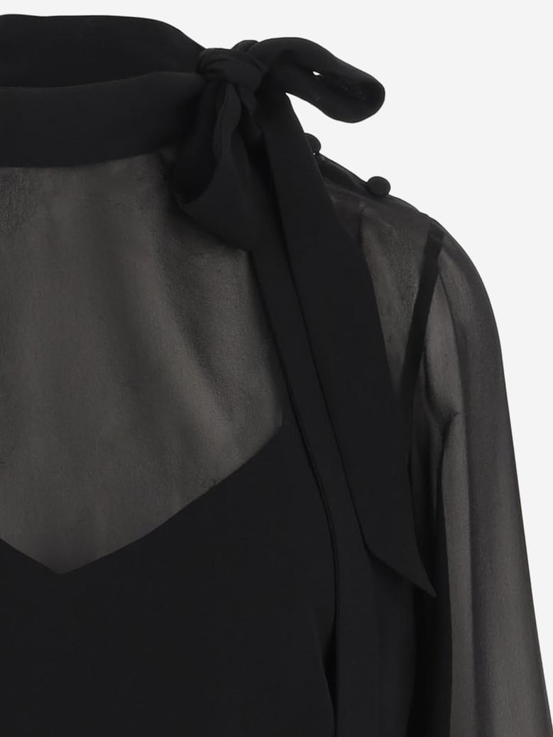 top silk georgette black by Selfnex