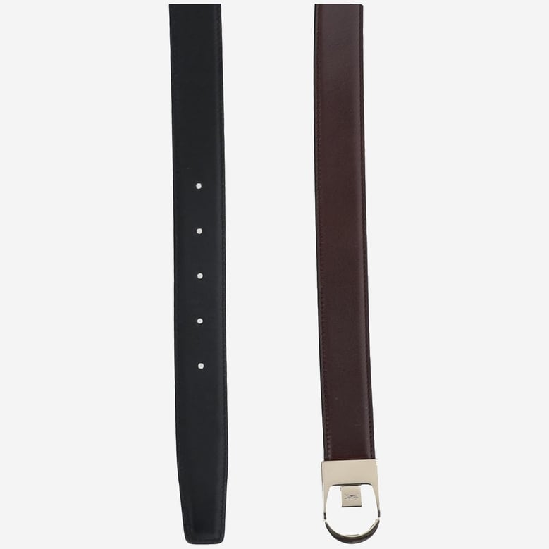 smooth leather reversible belt by Selfnex