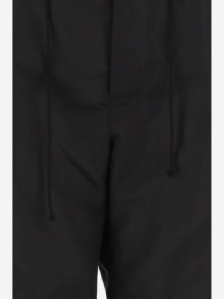 trousers over linen-blend black by Selfnex