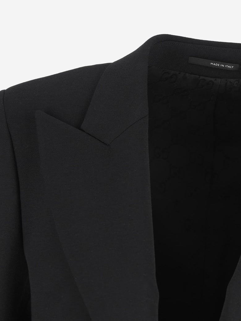 stretch wool blend jacket by Selfnex