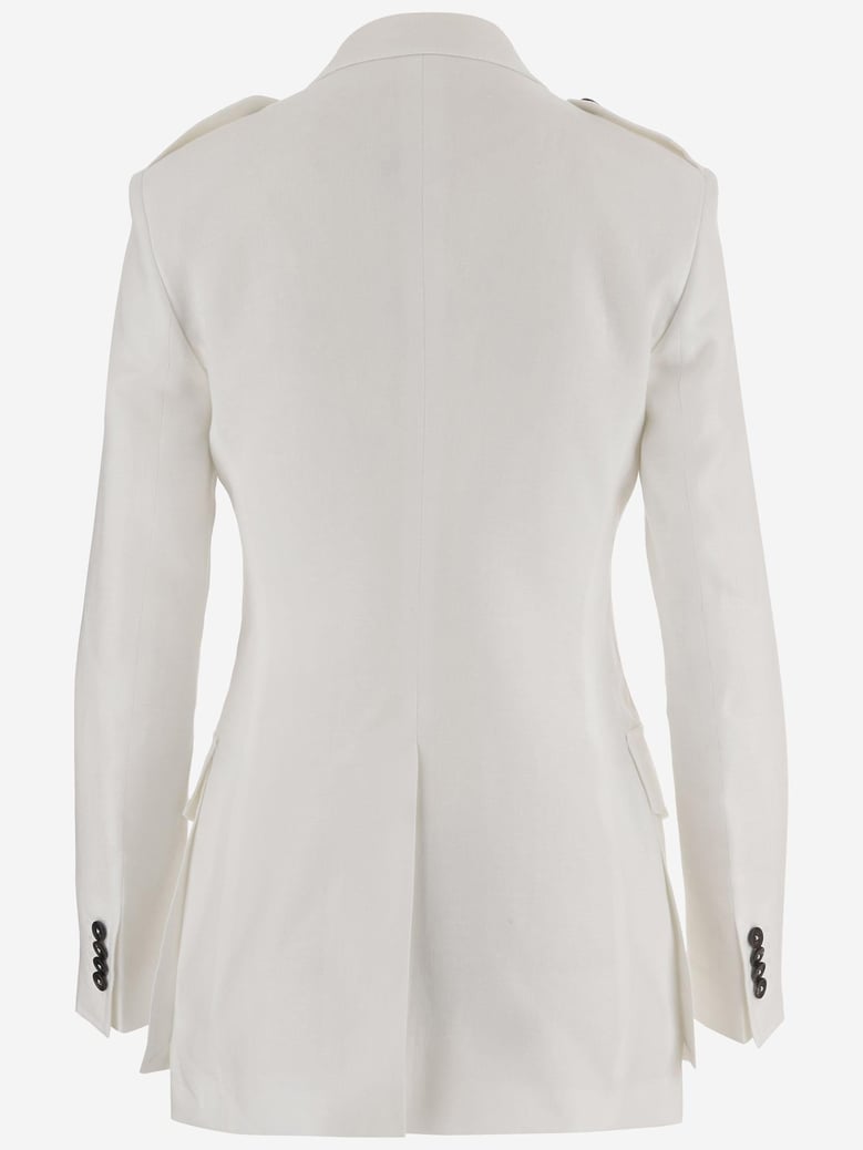 jacket single-breasted linen white by Selfnex