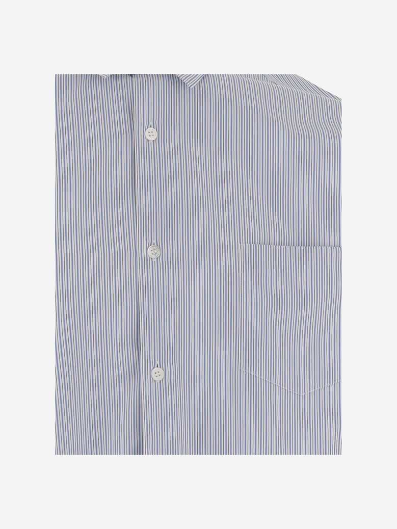 cotton shirt, striped — light blue by Selfnex
