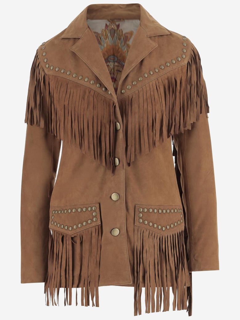 jacket suede fringed caramel by Selfnex