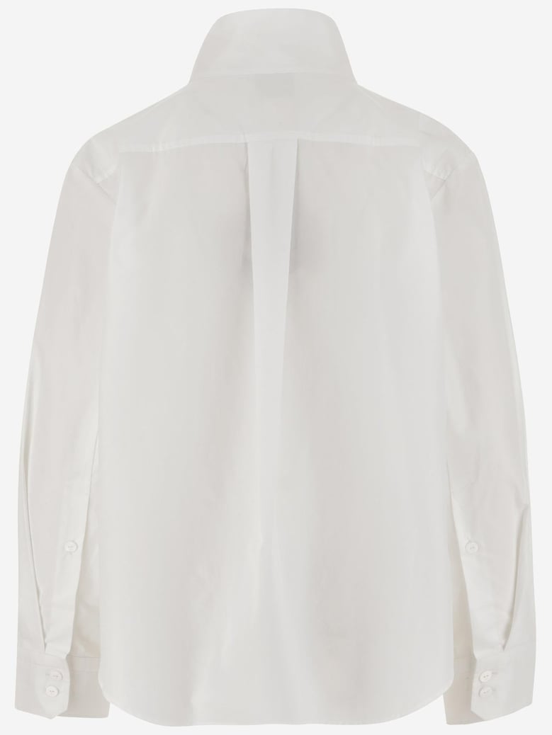 high collar cotton ascot shirt by Selfnex