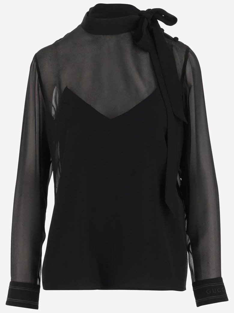 top silk georgette black by Selfnex