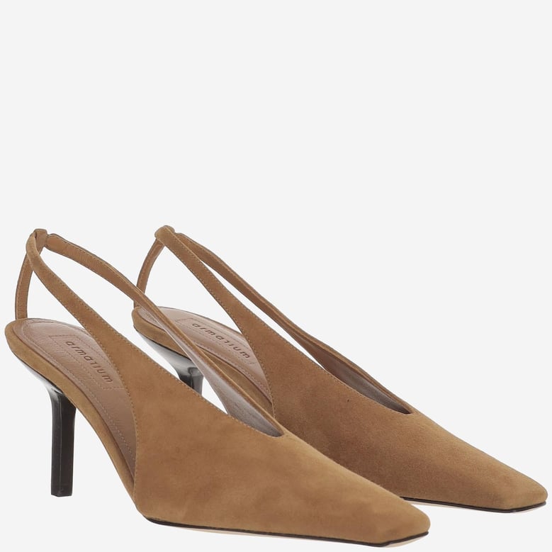 suede slingback with square toe by Selfnex
