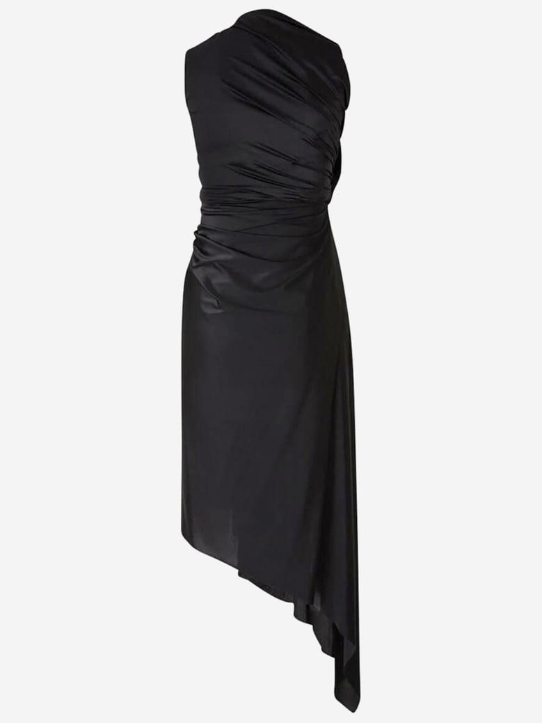 asymmetrical dress in stretch fabric by Selfnex