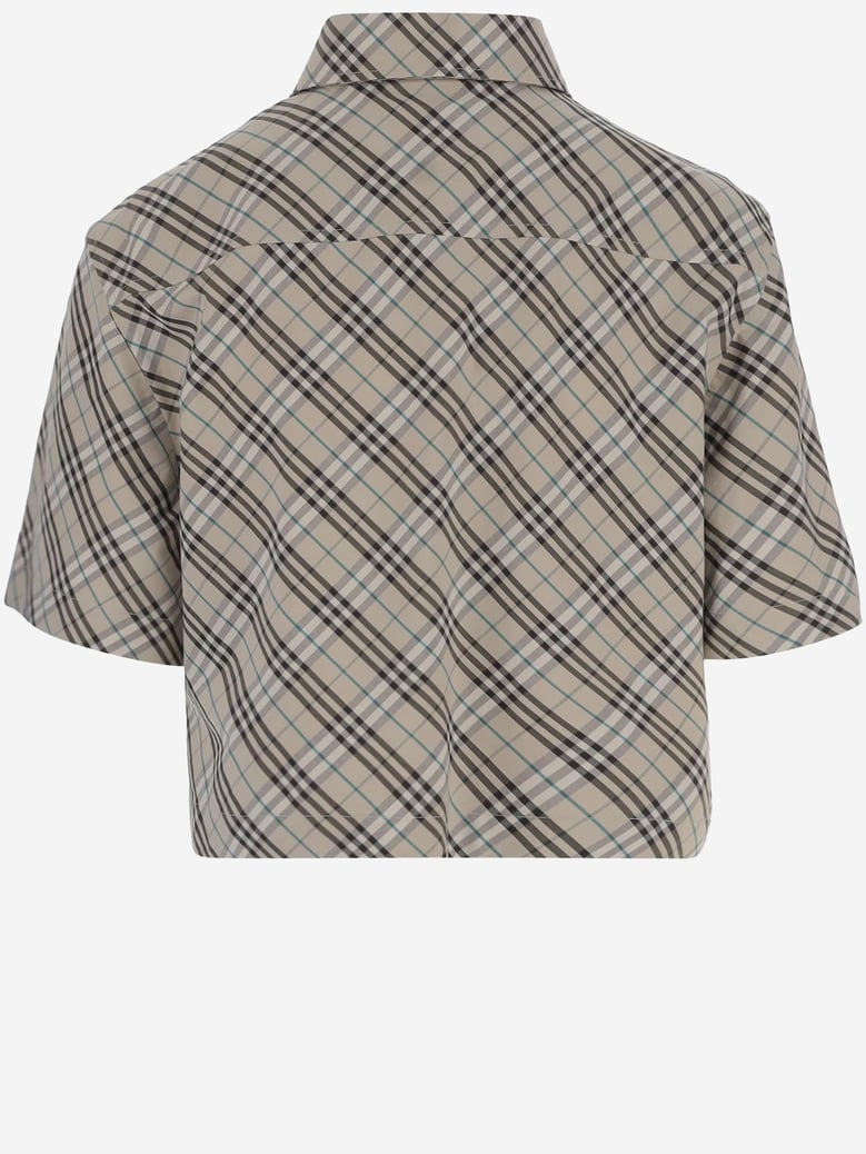 cropped cotton checked shirt by Selfnex