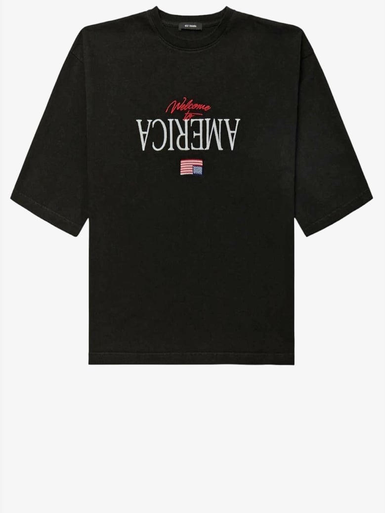 t-shirt with front embroidery black cotton by Selfnex