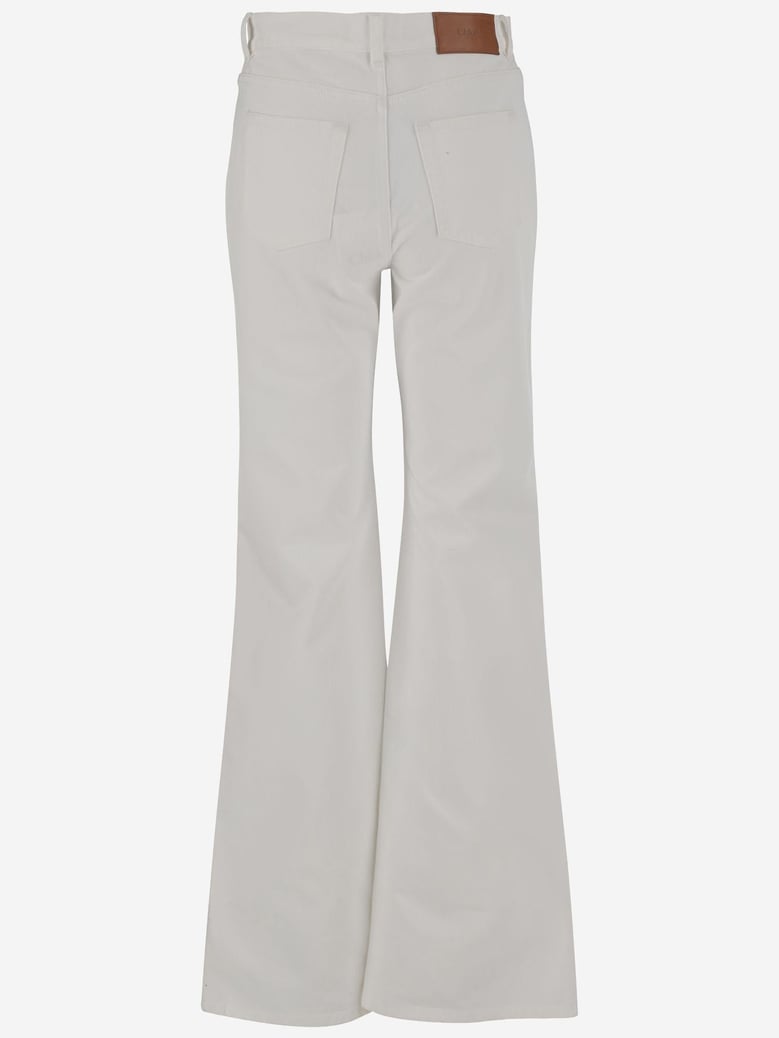 high waist cotton flare jeans by Selfnex