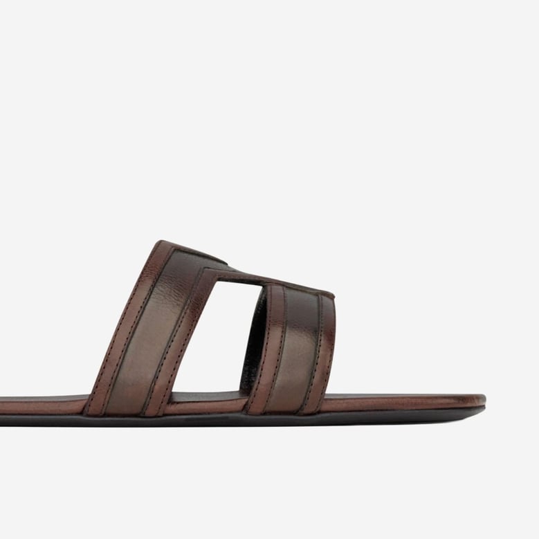 leather sandals brown by Selfnex