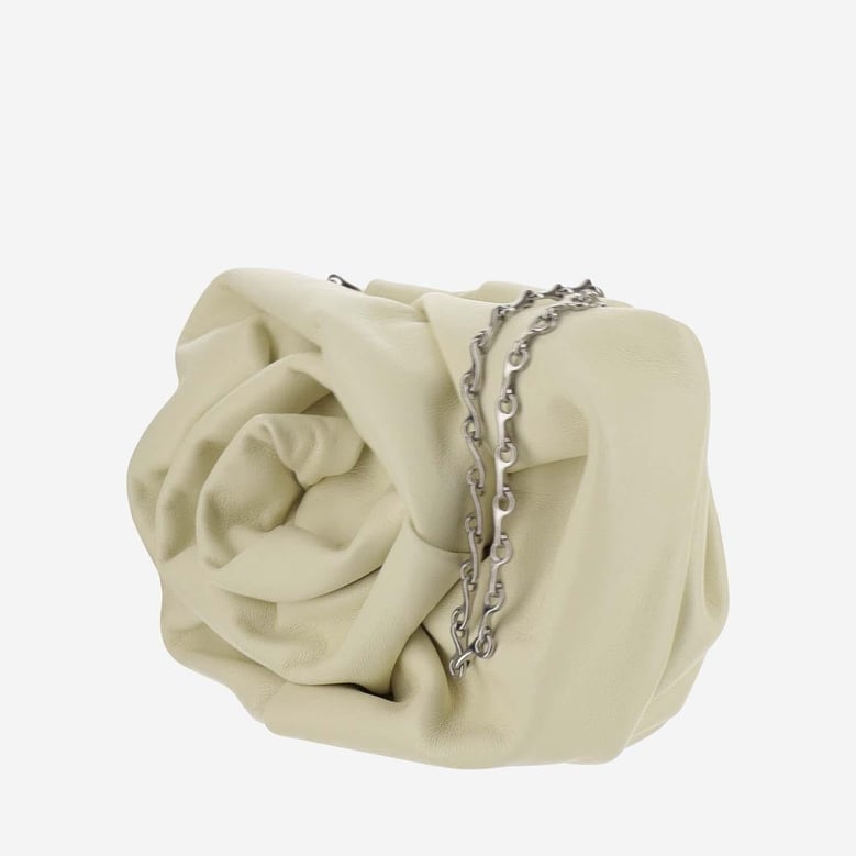 rose nappa lambskin clutch with chain by Selfnex