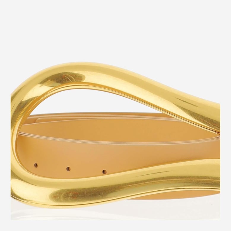 belt calfskin almond/gold by Selfnex