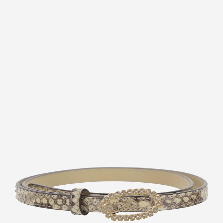 python leather belt with crystals by Selfnex