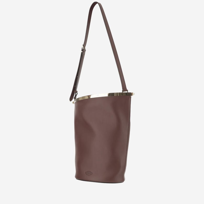small leather bucket bag by Selfnex
