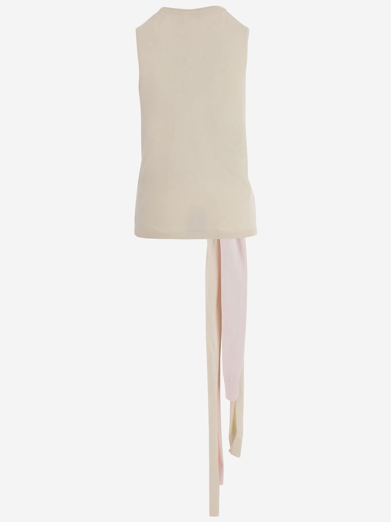 sleeveless sweater in cotton and cashmere by Selfnex