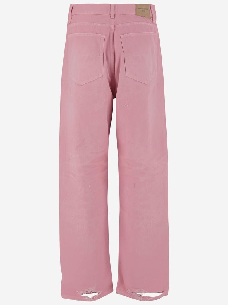 cotton denim jeans pink by Selfnex