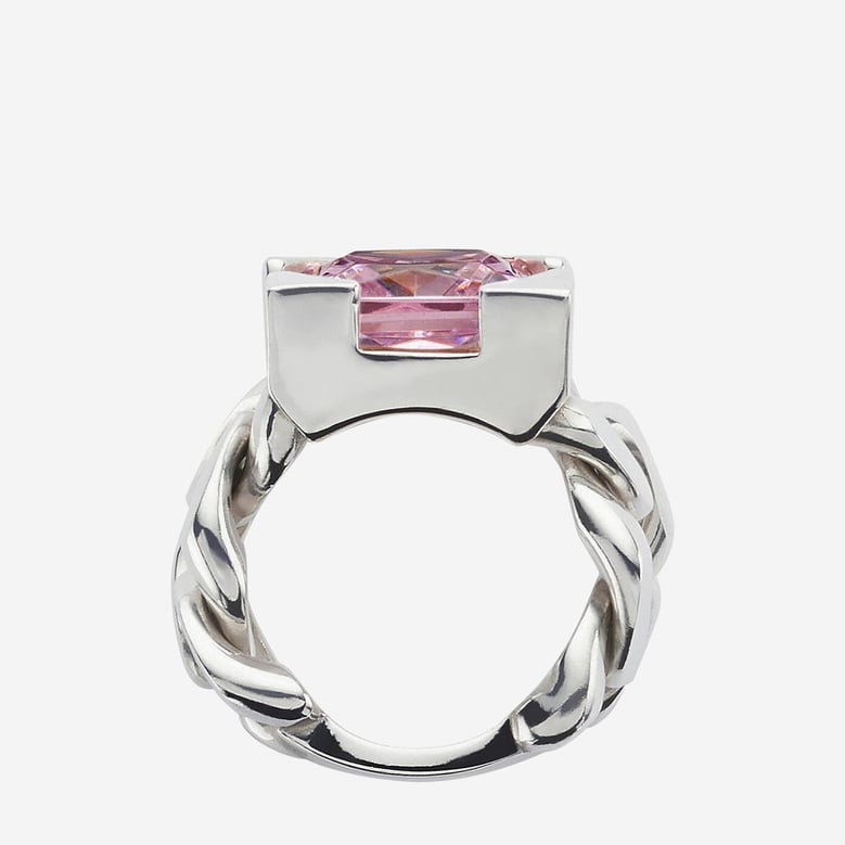 chain ring, 925 sterling silver, pink by Selfnex